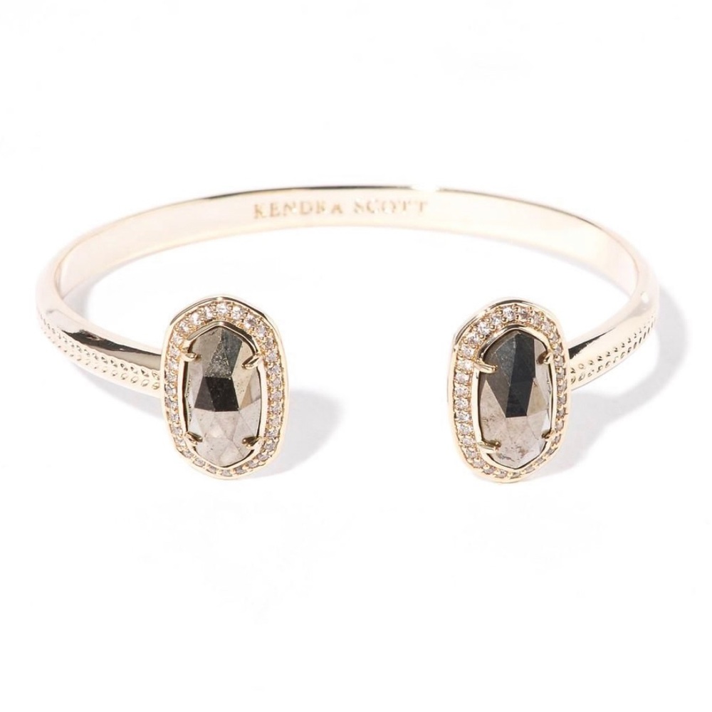 NWOT Kendra Scott RARE & RETIRED Erica Bracelet Pyrite & Yellow Gold So Sparkly! - Picture 2 of 13